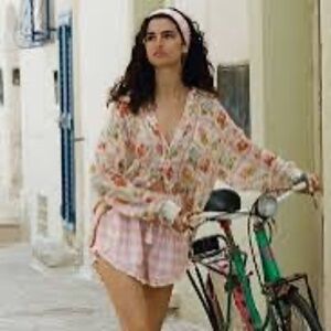 NWT Spell and the Gypsy Collective Pink Check Flora Shorts XXL (16)